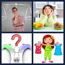 4 Pics 1 Word DECIDE