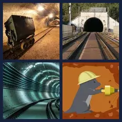 4 Pics 1 Word TUNNEL