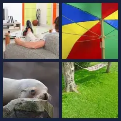 4 Pics 1 Word LAZING