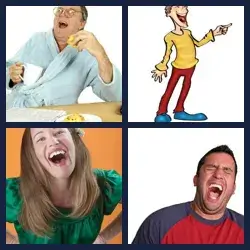 4 Pics 1 Word GUFFAW