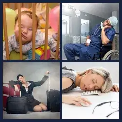 4 Pics 1 Word EXHAUSTED