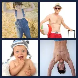 4 Pics 1 Word SHIRTLESS