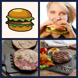 4 Pics 1 Word HAMBURGER