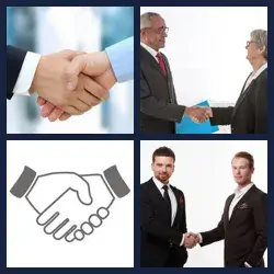 4 Pics 1 Word HANDSHAKE